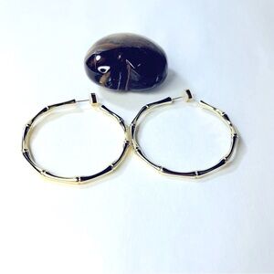 18K Gold Filled Bamboo Hoop Earrings
